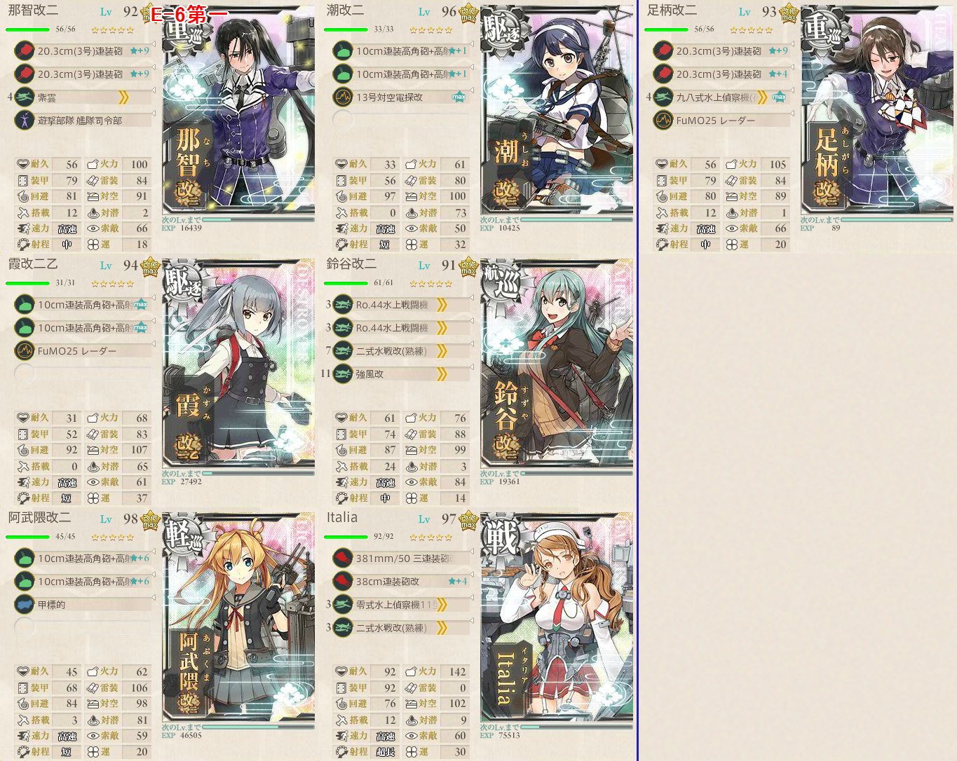 艦これ 18冬イベ E 6メモ 空想どうでしょう ブログ