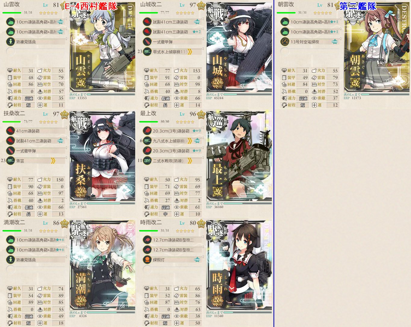 艦これ 18冬イベ E 4メモ 空想どうでしょう ブログ