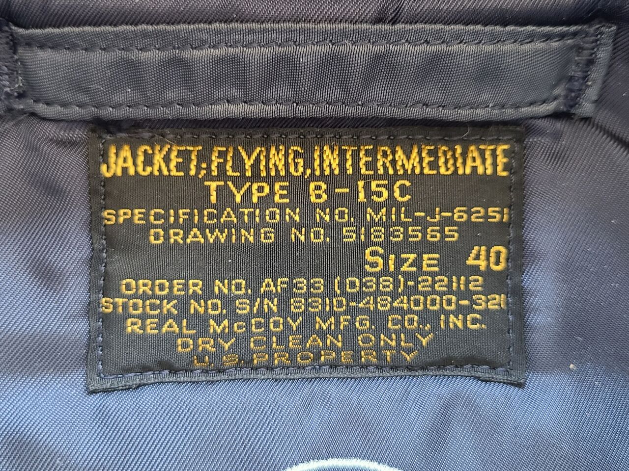 レア！バズリクソンTYPE B-15C クラウンジッパーサイズ40 A.PRITZKERの復刻B-15Cはやっぱりカッコ良いと思います : FLIGHT