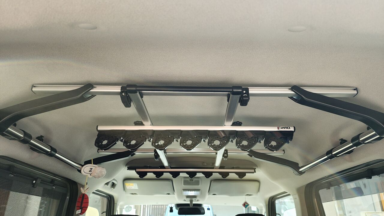 ロッドホルダー inno 釣竿 車載 ホルダー のクランプ式 7本積み IF16 ロッドホルダー inno 釣竿 車載 ホルダー のクランプ式 7本積み IF16