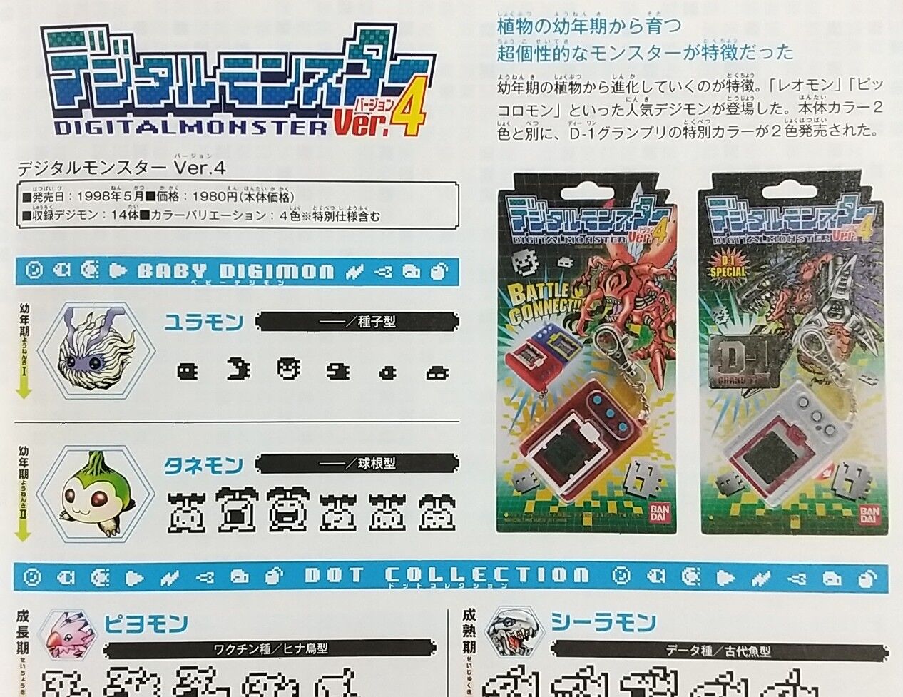 デジモン デバイス他 歴代のデジモン液晶玩具をまとめた1冊!】デジタルモンスター
