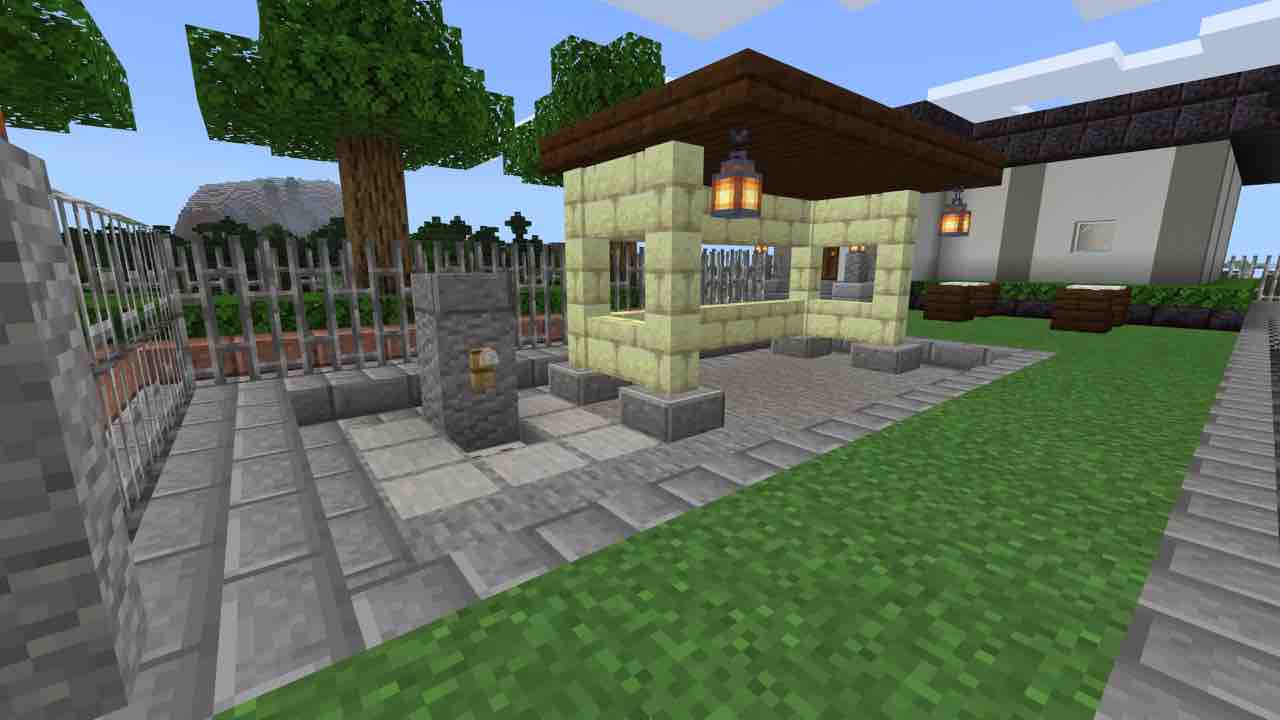 キッチンカーと広場 マイクラ夫婦の婦のほうが我が町を記録する