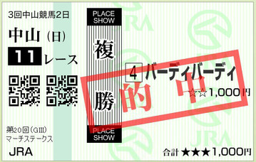 馬券_マーチS_バーディバーデ