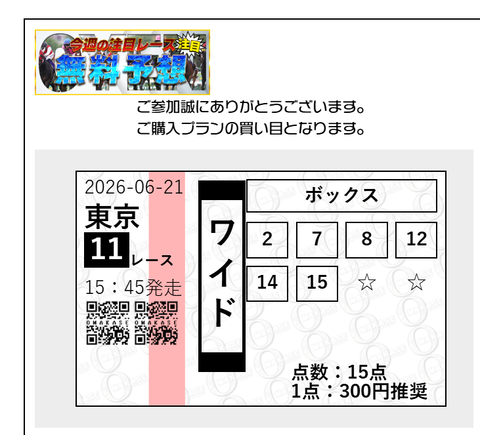 OMAKASE無料予想 府中牝馬S ワイド的中