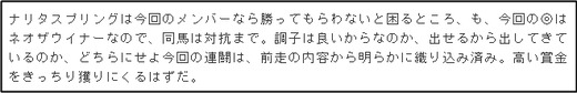 コラムオクノ_月曜京都12Rナリタスプリング
