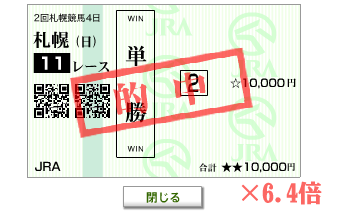 20120826日曜札幌11Rパドトロワ単勝640円