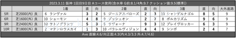 2023.3.11 阪神 1回目9日目 Aコース使用