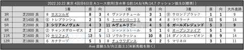 2022.10.22 東京 4回目6日目 Aコース使用