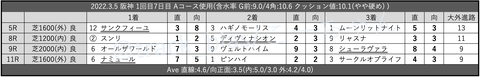 2022.3.5 阪神 1回目7日目 Aコース使用