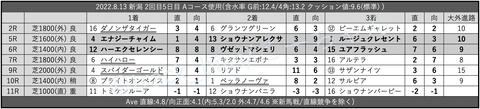 2022.8.13 新潟 2回目5日目 Aコース使用