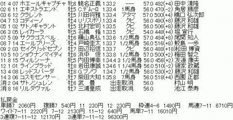 東京新聞杯　結果 2,17