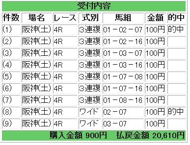 9月12日阪神4R激バイタル