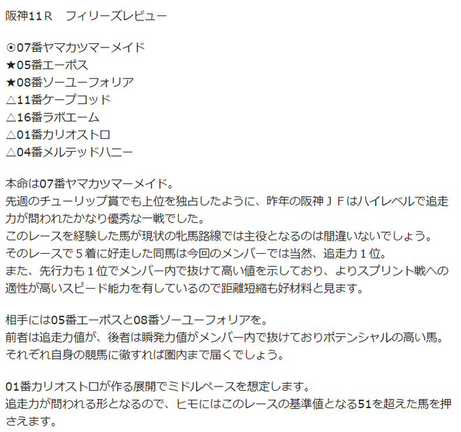 フィリーズレビュー予想