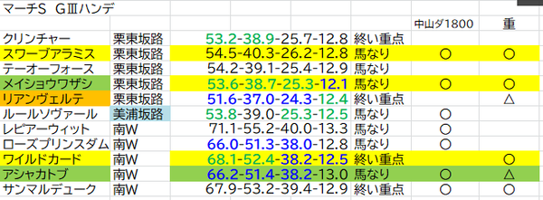 マーチS調教