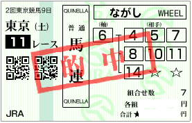 0521東京11R決め展開軸馬連絞り