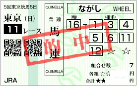 1117東京11r決め馬連基本流し