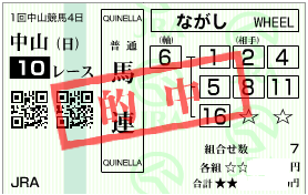 0112中山10r決め軸馬連