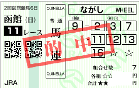 0720函館記念決め穴軸連流し