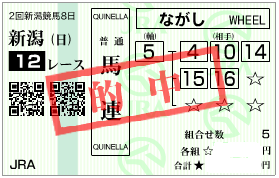 0818新潟12r馬連5番流し