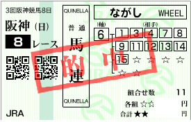 0628阪神8R決め軸馬連流し