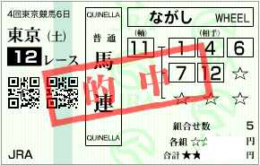 1025東京12R決め穴軸馬連