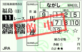 1117福島記念馬連流し
