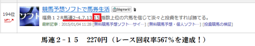 0720福島12Rランキング表示(堅軸から馬連4点)