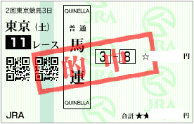 0502青葉賞堅軸馬連1点加重馬券