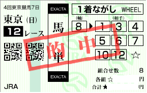 1026東京12R鉄板軸馬単流し