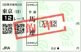 1106東京12R決め馬連馬券