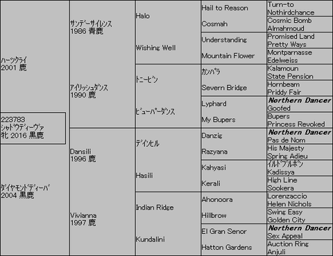 シャドウディーヴァ5代血統表