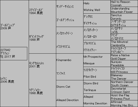 ｸﾞﾗﾌｪﾝ５代血統表