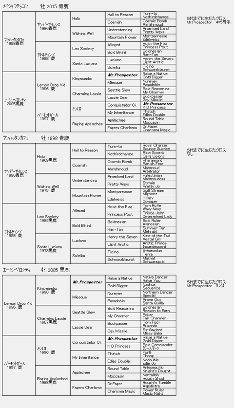 メイショウテッコン6代血統表
