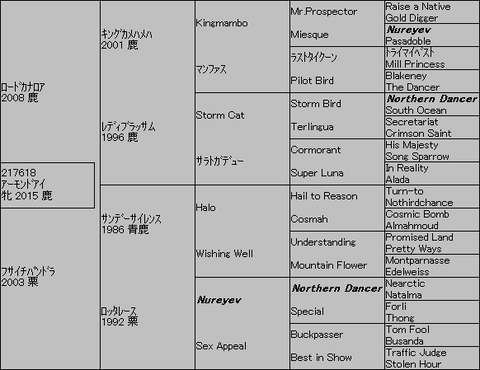 アーモンドアイ5代血統表