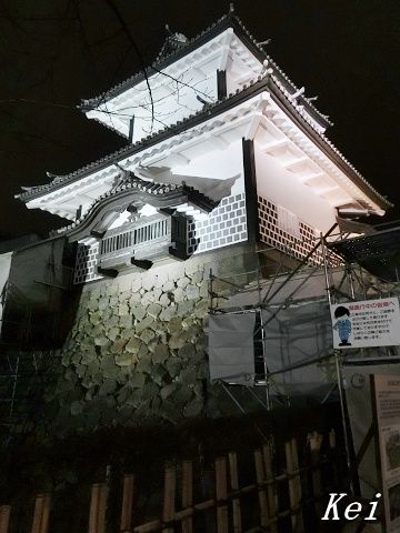 夜の金沢城ライトアップ １ 石川門 橋爪門続櫓 五十間長屋 菱櫓 石川県金沢市 ゆる山 湯ったり ぶらり旅 ゆゆぶ