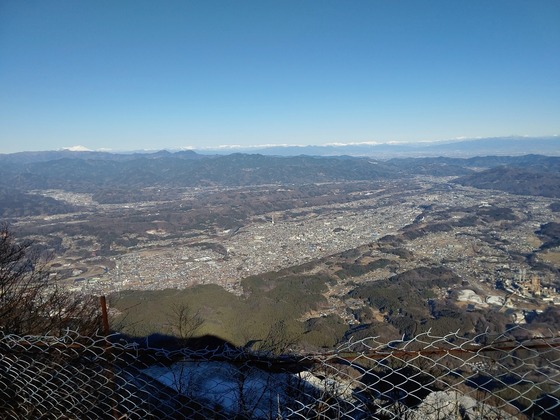 山からの眺望 大雪の小倉山から京都の雪景色、伏見桃山城を望む 嵯峨嵐山