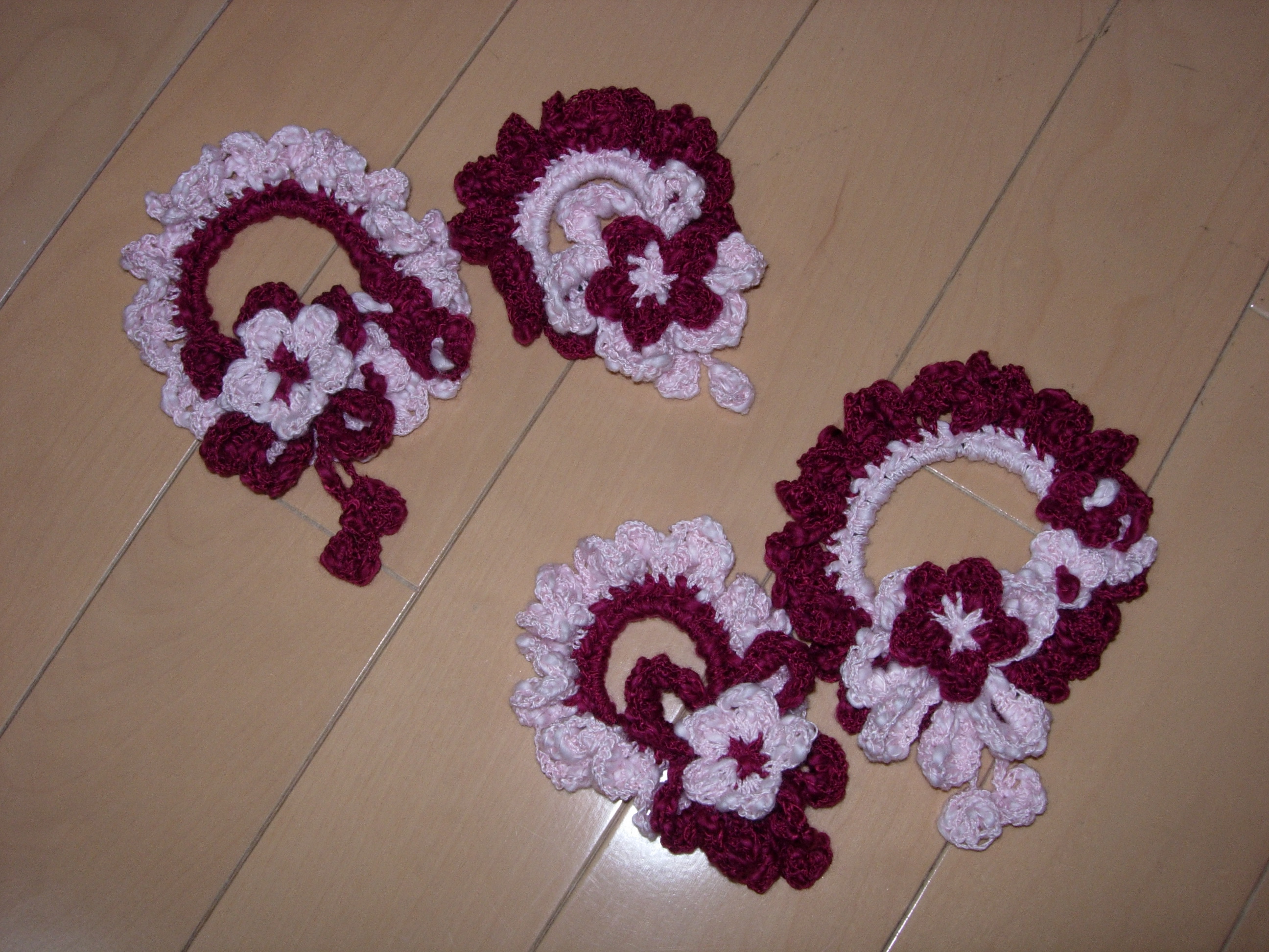 花のシュシュ カフェ木いちご 布と毛糸とハンドメイド