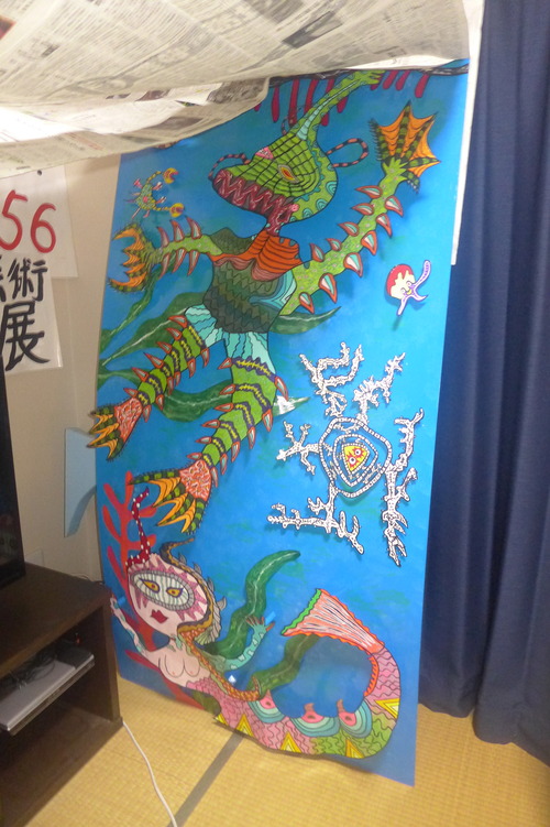 霧隠竜之介さん宅・アトリエにて沈露露・矢野麻里さんご一家と2回目の懇親宴。