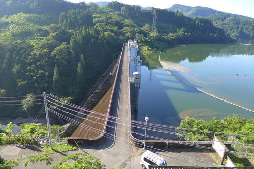 20250628土曜明け方、直入町の瀧下アドベンチャー親子と芹川ダム（1953年築造）を踏査！