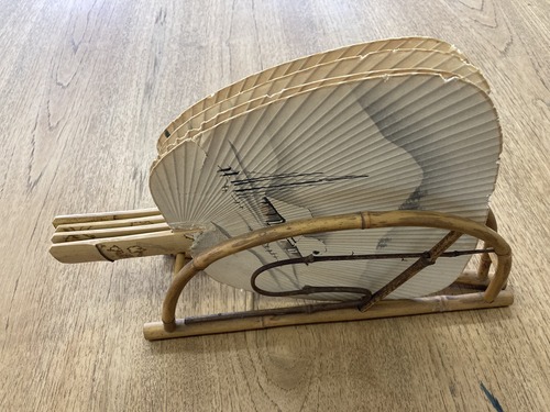 20260202骨董源右衛門亭主瀧下雅幸さん所有の伝統的竹工芸品。インド・トリプラ州アルガタル市にて海外協力隊竹工芸指導アルティザンまっぽん（松本浩和さん）へ数々ご提供！