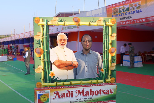 20260214インド北東トリプラ州都アガルタル。JICA海外協力隊竹工芸訓練指導者まっぽん（松本浩和さん）と19先住部族フェアを踏査（その2）