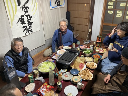 20251215（月）夜　船中八策的アルティザン忘年会！長湯温泉ちぃまるゲストハウス（けいすけオーナー）にて