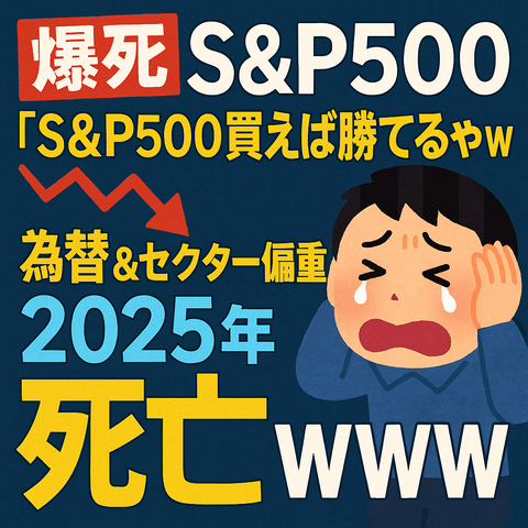 【爆死】「S&P500買えば勝てるやろw」→為替＆セクター偏重で2025年に死亡ｗｗｗ
