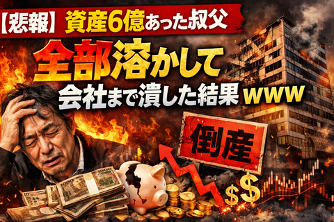 【悲報】資産6億あった叔父、全部溶かして会社まで潰した結果ｗｗｗ