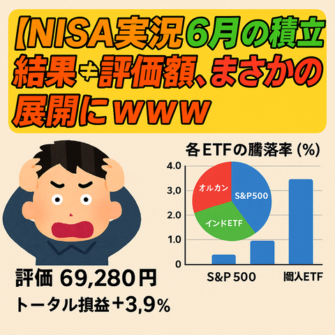 【NISA実況】6月の積立結果を公開ｗｗｗまさかの評価額に草