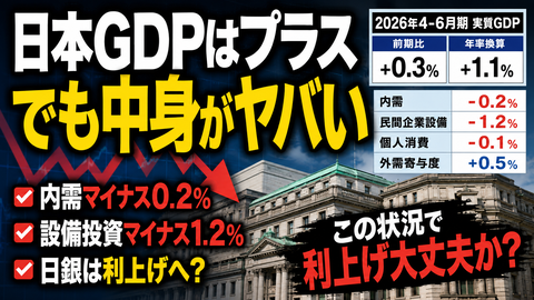 【悲報】日本GDP、数字は良いのに中身がヤバすぎるｗｗｗｗｗ