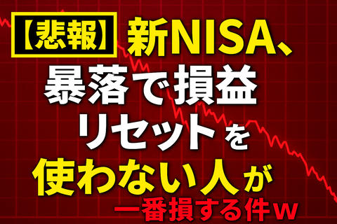 【悲報】新NISA、“暴落で損益リセット”を使わない人が一番損する件ｗ