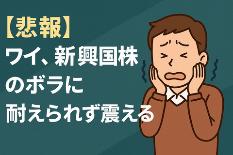 【悲報】ワイ、新興国株のボラに耐えられず震える