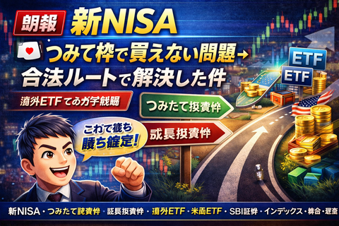 【朗報】海外ETF勢ワイ、つみたて枠で買えない問題→合法ルートで解決した件