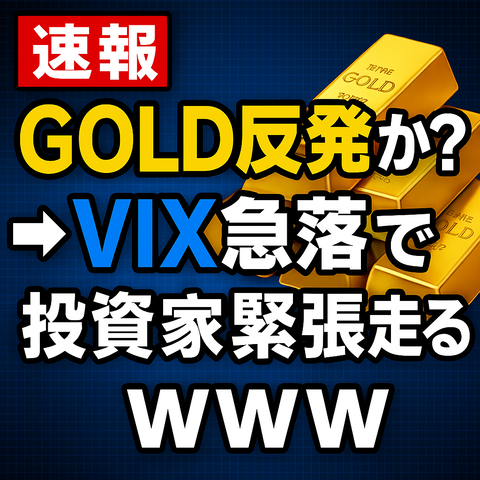 【速報】GOLD反発か？→VIX急落で投資家に緊張走るｗｗｗ